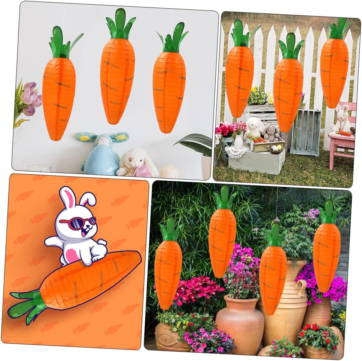 IMIKEYA 16pcs Creative Carrot Lanterns for Easter Handmade Hanging Decor for Festivals Parties and Outdoor Celebrations Paper Design for Home Decoration