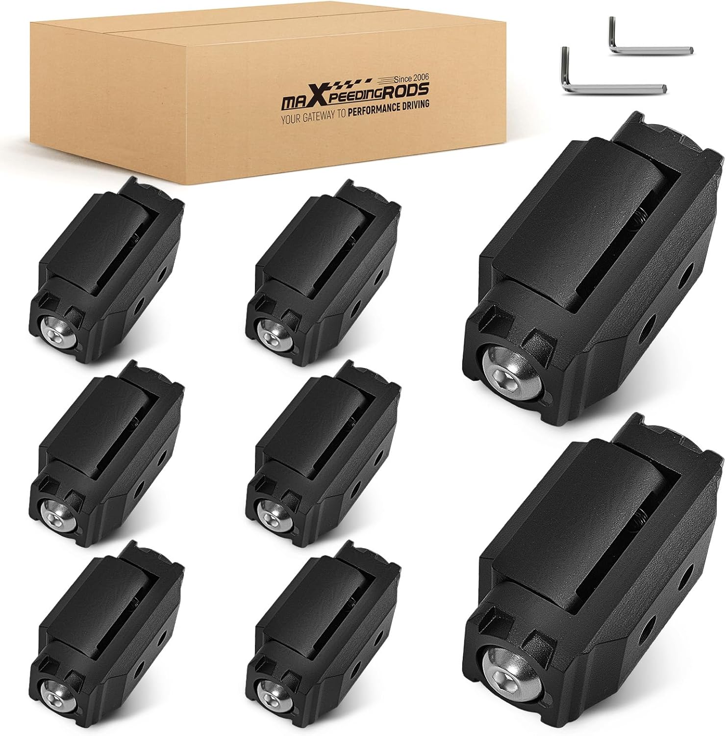 maXpeedingrods LED Light Roof Mounting Bracket Kit, 8PCS fit for maXpeedingrods Crosshair Series 5 inch LED Offroad Light Bar, Aluminum Black 8 Count