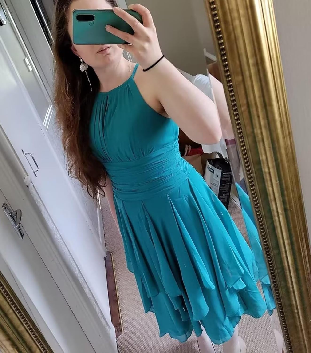 Short Homecoming Dresses for Teens Chiffon 2026 Halter Ruffle Mini Formal Evening Party Gowns with Pockets