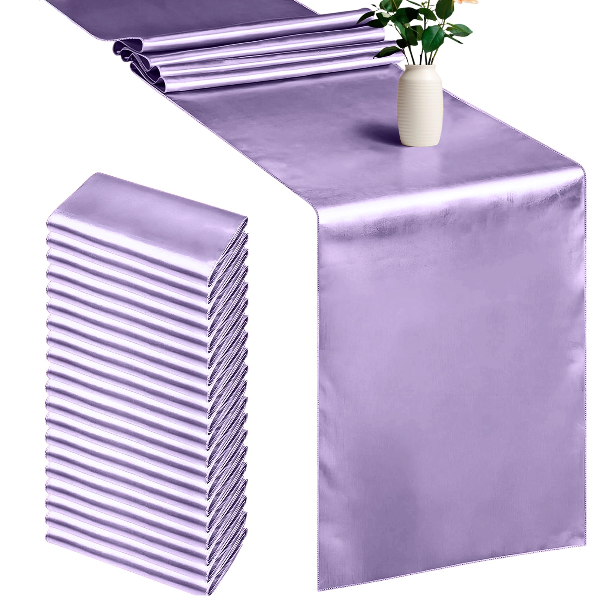 Chemin de table en satin lavande Trimming Shop 28x274 cm lot de 20