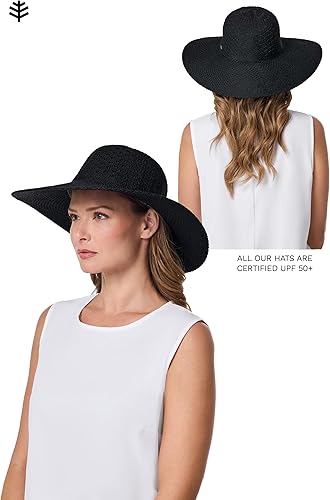 Miniatura 4 de Coolibar UPF 50+ sombrero con borde ancho para mujeres, de protector solar, talla única , Negro