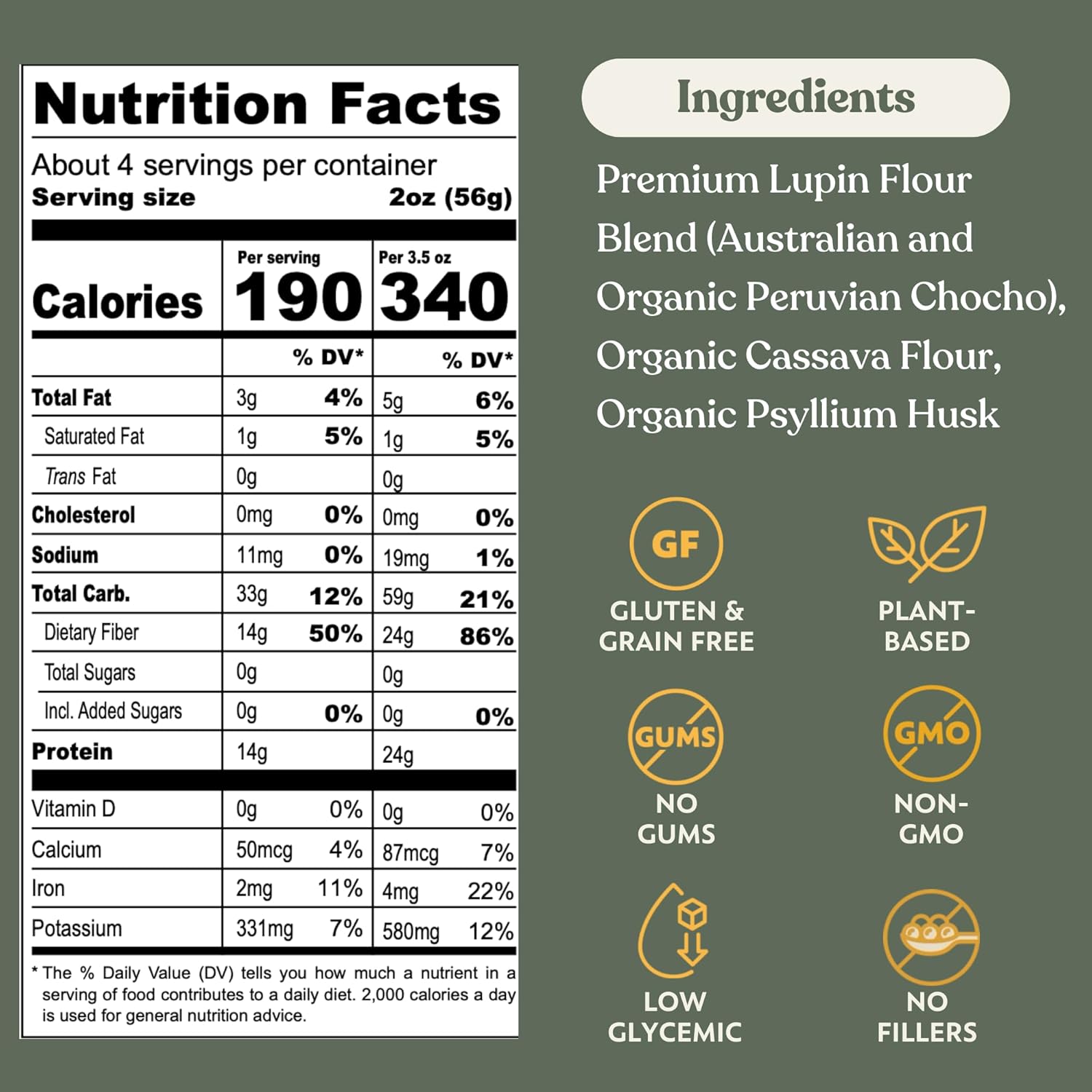 Chef’s Kiss Protein Rotini | 24g Protein, High Fiber | Gluten Free, Plant-Based, Lower Carb Pasta Made from Lupins | No Fillers No Gums | Nutrient Dense, High Protein | Non GMO | 3-pack (8oz)