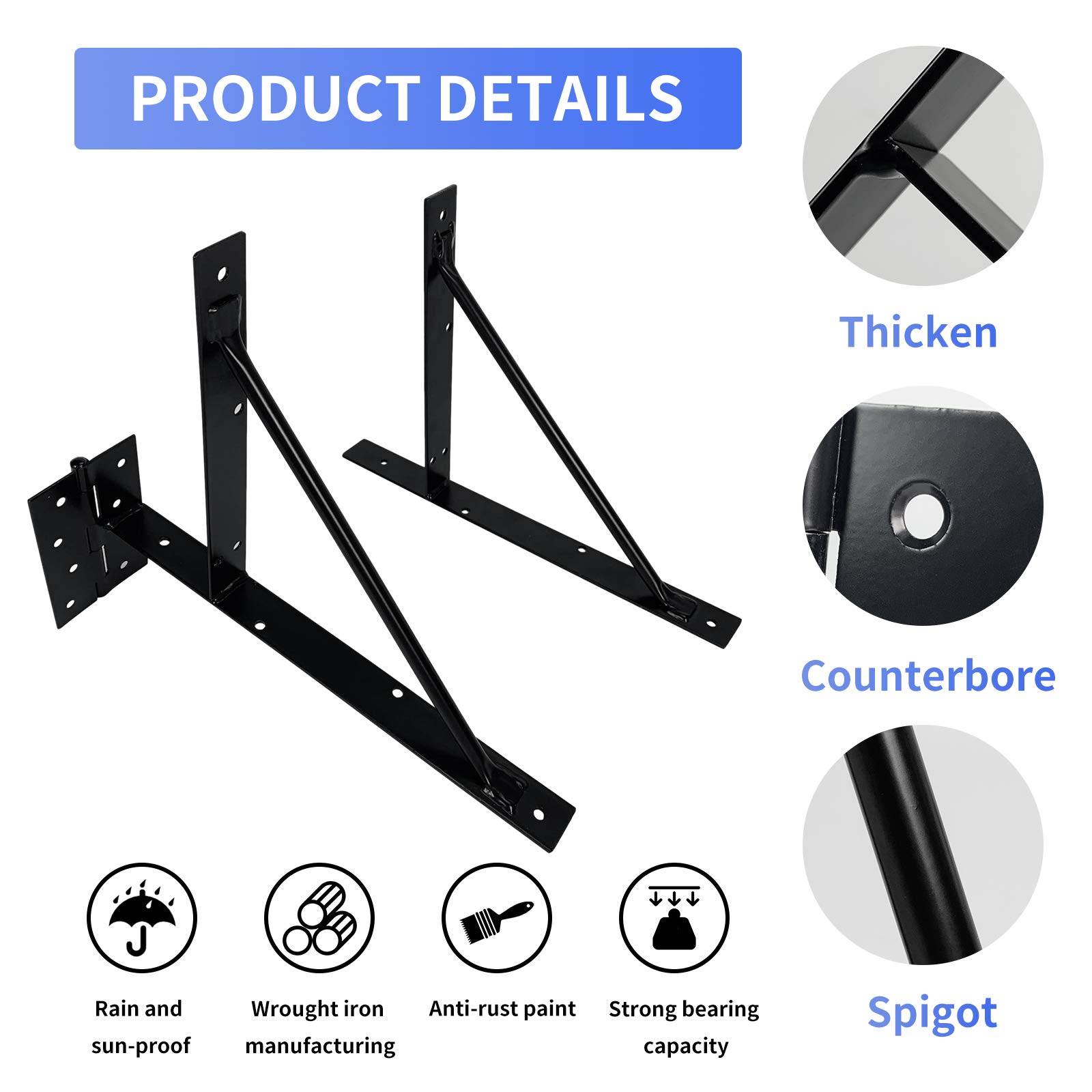 Buy Gate Corner Bracket Heavy Duty Wood Fence No Sag Gate Kit Gate