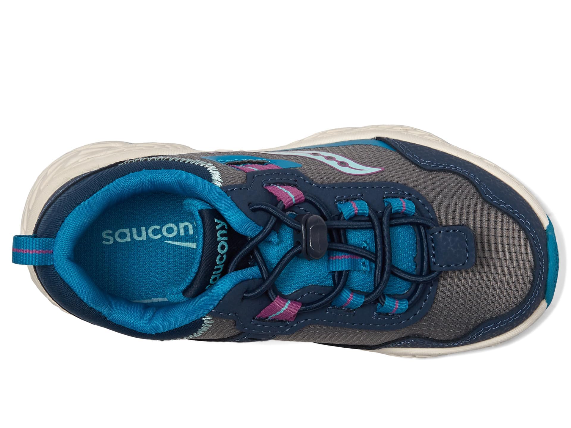 Saucony Wind Shield 3.0 (Little Kid/Big Kid) Navy/Grey/Turquoise 12 Little Kid M