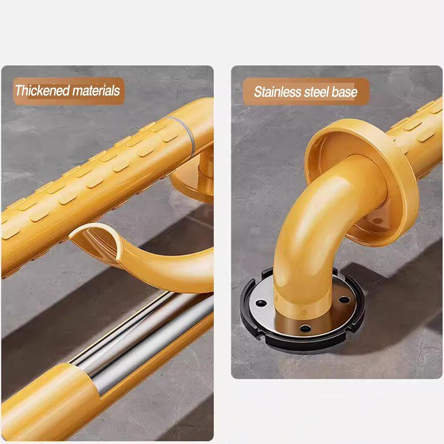 Barras de agarre de acero inoxidable para bañera con anillos que brillan en la oscuridad, asas de ducha de seguridad para personas mayores y mujeres embarazadas (blanco, 38 cm)