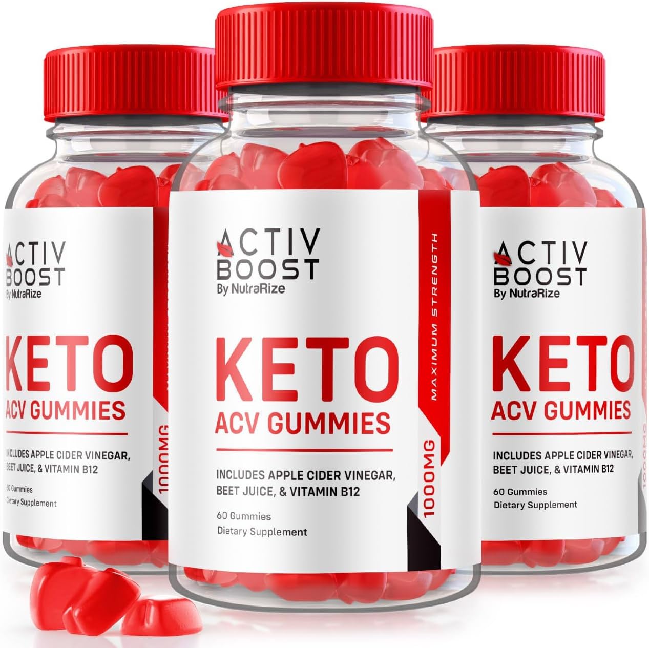 (Pack of 3 Activ Boost Keto ACV Gummies Supplement, Advanced Weight Loss, Maximum Strength, Gomitas Reviews (180 Gummies)