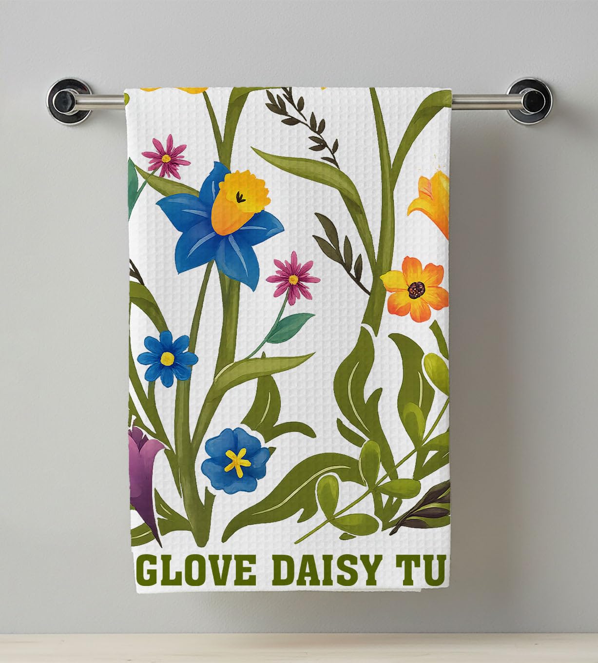 Amazon.com: BrenzaGift Foxglove Daisy Tulip Kitchen Towel - Subtle