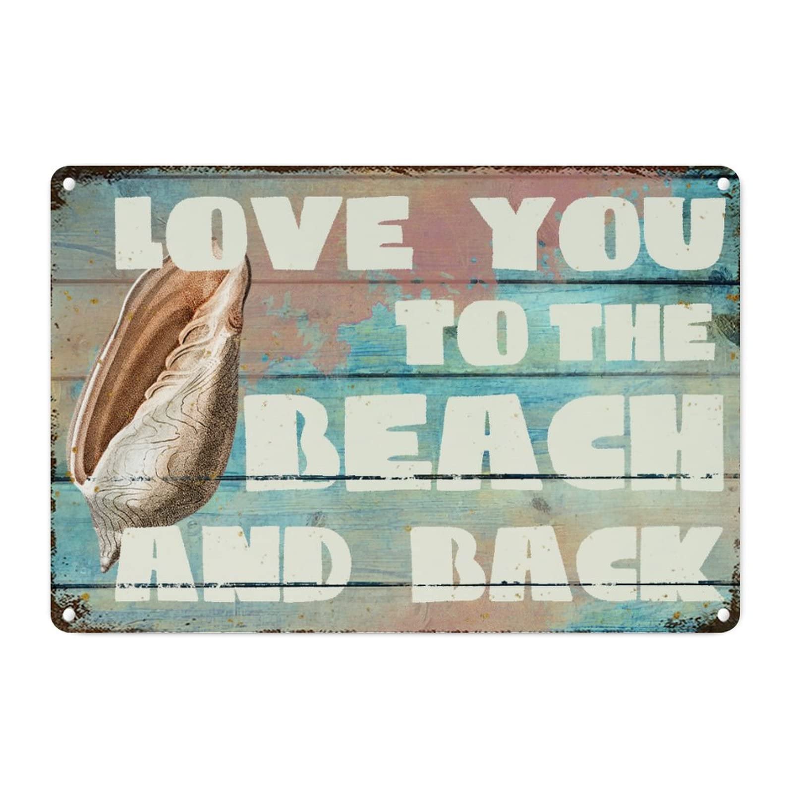 Plaque de décoration murale rétro en métal corail style bord de mer