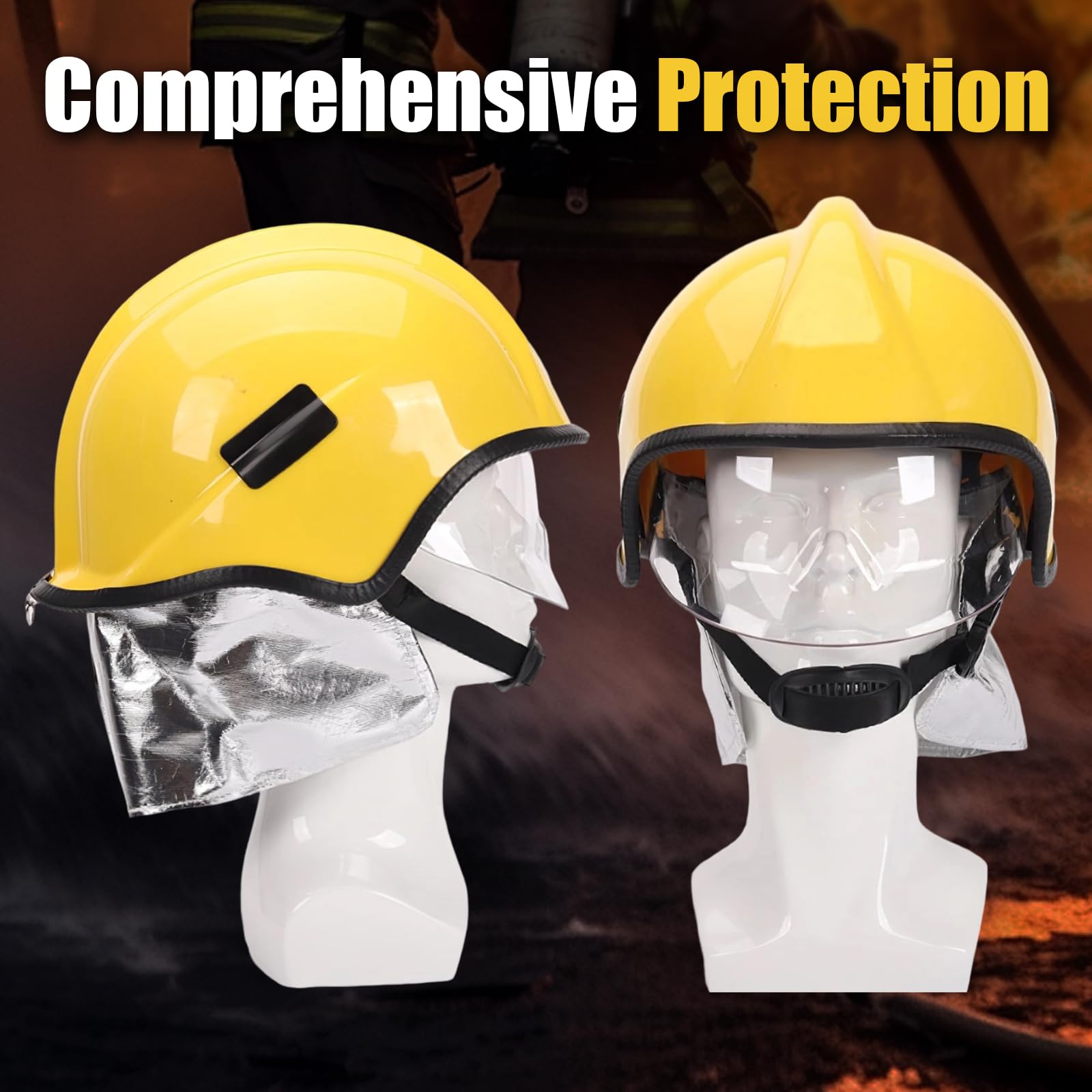 Casco Industriale Protettivo Ignifugo Casco di Sicurezza Per Vigile del Fuoco Casco Integrale di Sicurezza Resistente al Calore Cappello di Salvataggio Copricapo Protettivo Per Vigile del Fuoco