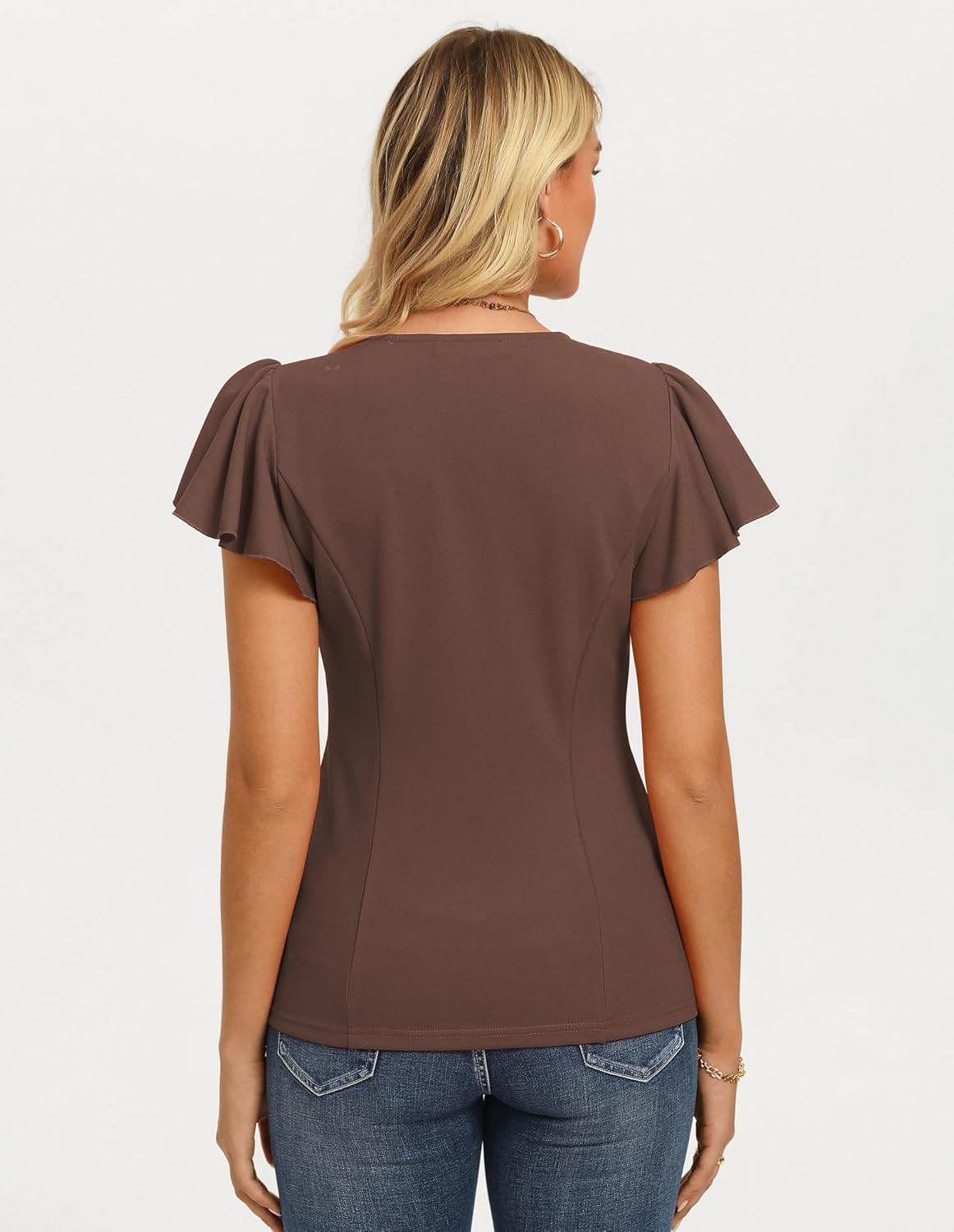 GRACE KARIN Summer Blouses for Women Dressy Casual, 2026 Ruffle Sleeve Peplum Tops, Business Work Shirt Fashioin Clothing - Image 6