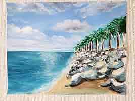 【夏空に向かって】アクリル画 F3 風景画 絵画 夏空に向かって】アクリル画 F3 風景画 絵画