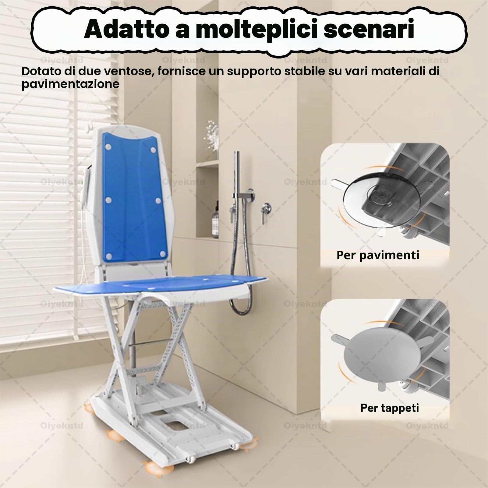 Montascale Elettrico per sedie, Solleva Gli Anziani dal Pavimento, montascale Impermeabile IPX8 con Telecomando, Supporta Fino a 300 libbre, per Anziani e disabili, Dispositivo di Assistenza