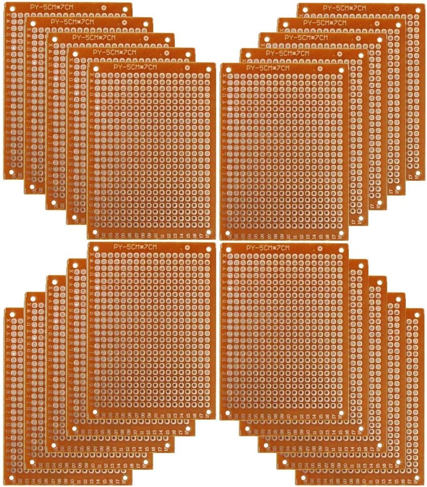 20 Pieces General Purpose Printed Circuit Board PCB Boards 5 x 7 cm Perf board