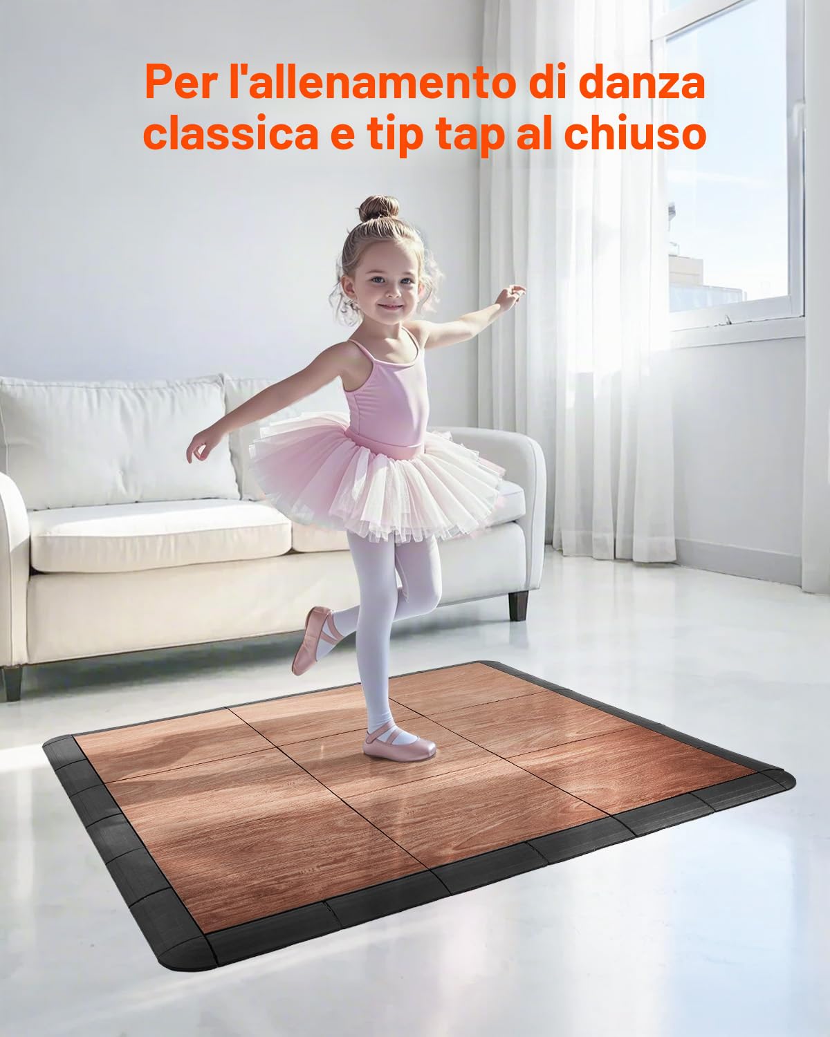 VEVOR Piastrelle per Pista da Ballo, 315 x 315 x 17,2 mm Pista da Ballo ad Incastro da 52 Pezzi, Pista per Pratica di Danza Portatile con Base Imbottita, Venature di Legno di Quercia, 4,83 m²/Scatola