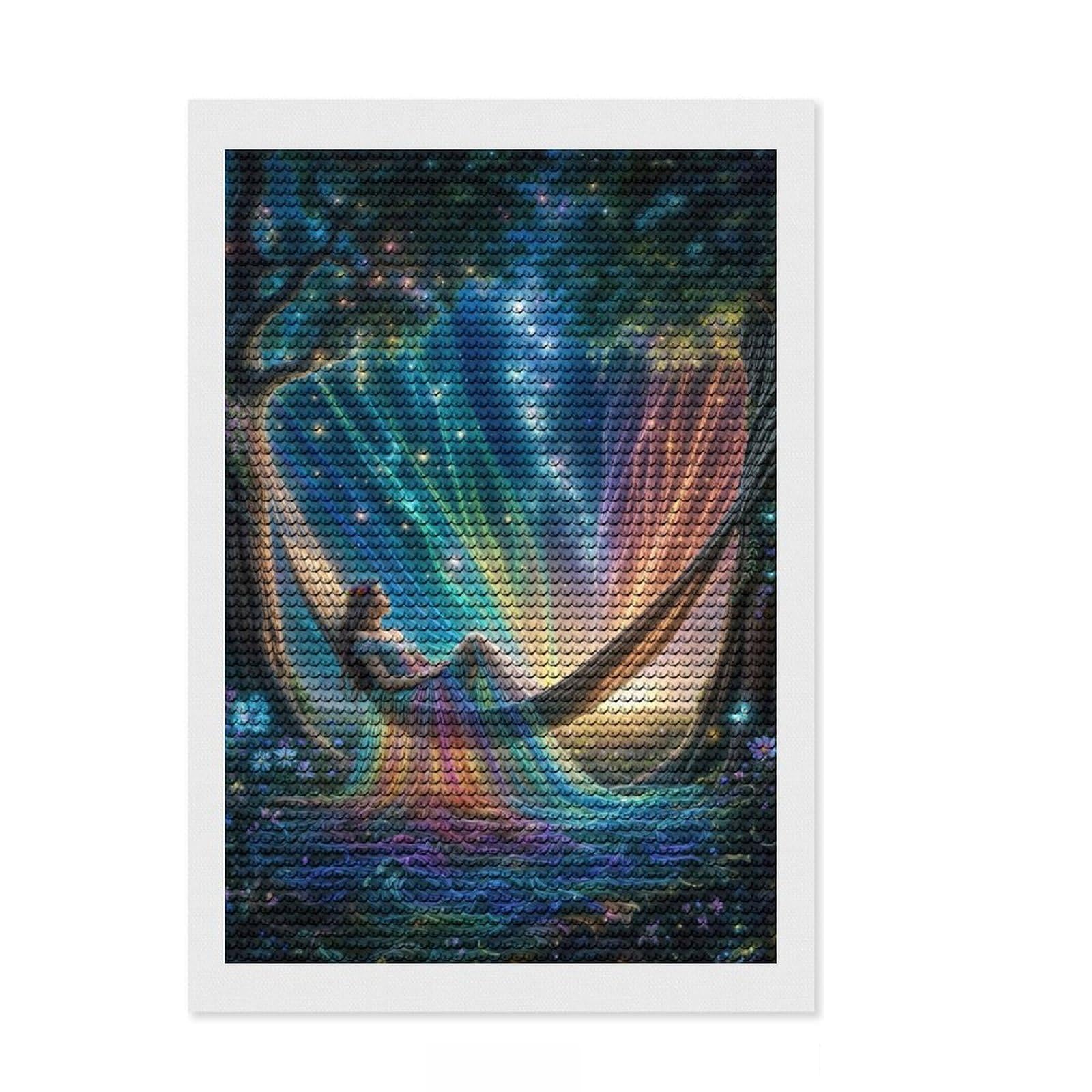 Junmoney Stargazing with Rainbow Diamond Painting Set 8"x12", Relaxing DIY Hobby, Farmhouse Decor, for Creative Relaxation, Birthday Gift