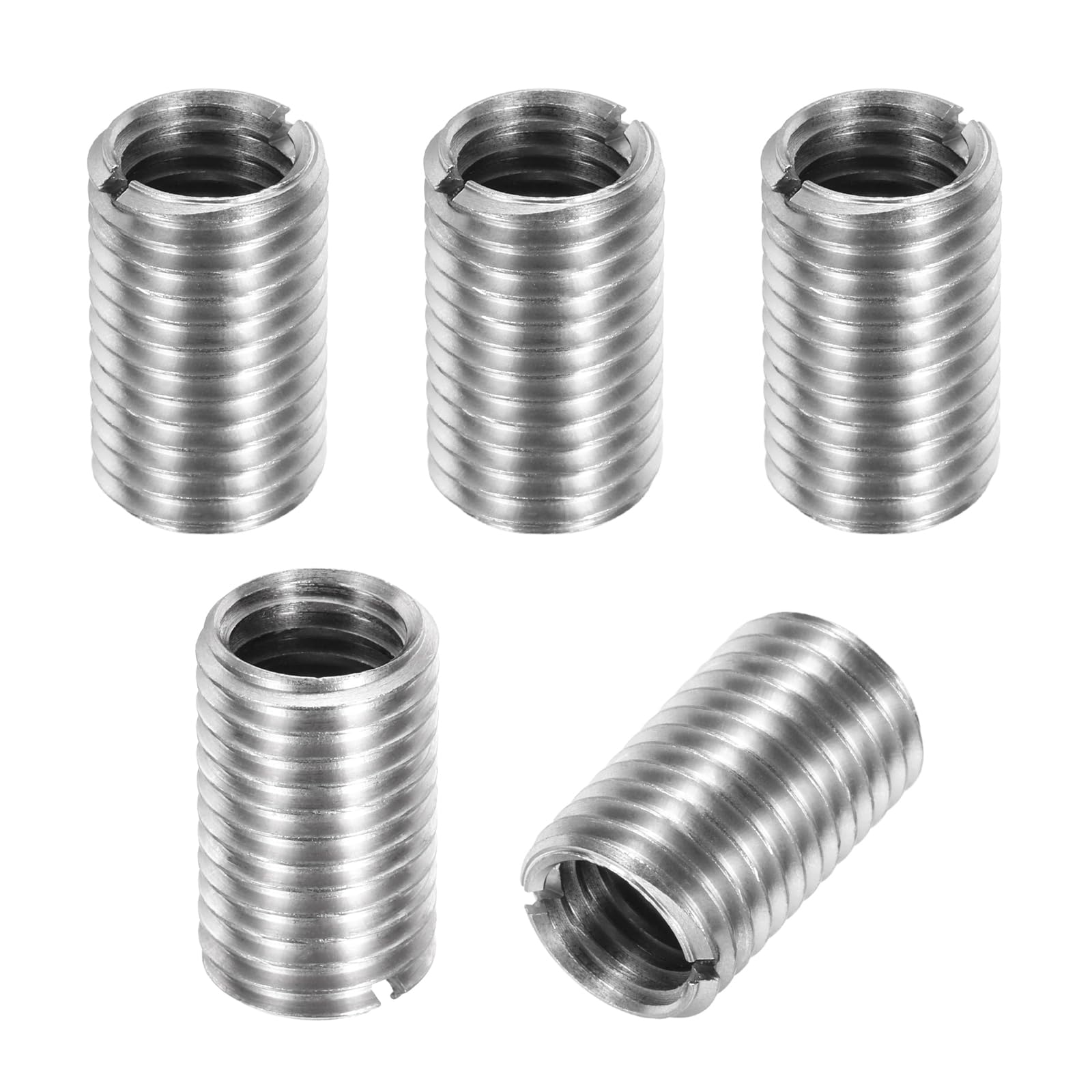 PATIKIL Thread Adapters Sleeve Reducing Nut, 5 Pcs M12x1.5 Male to M10x1.5 Female Repairing Insert Nut Screw Reducer Conversion 303 Stainless Steel Fastener 20mm