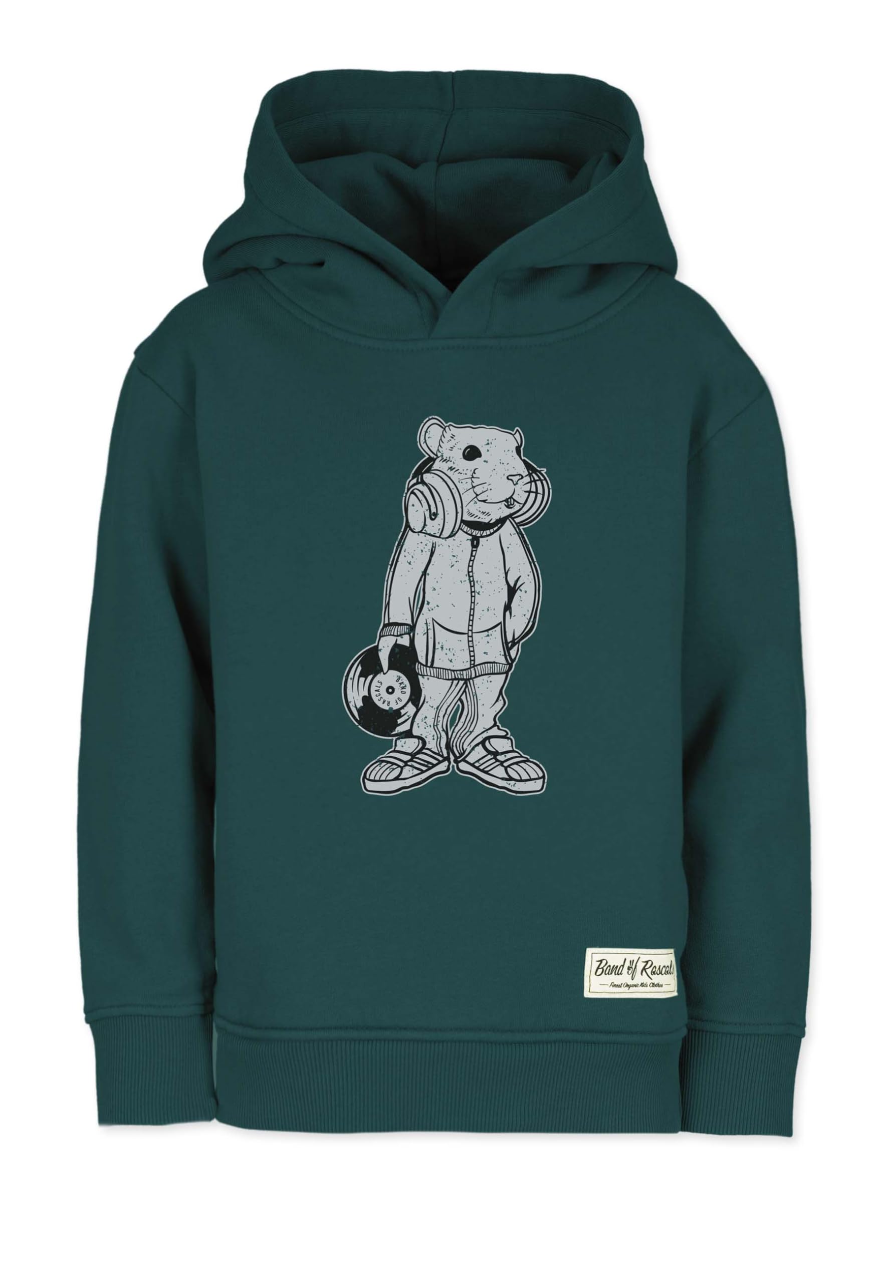 Band of Rascals Dziecięca bluza z kapturem DJ z bawełny ekologicznej, Racing-Green, 134