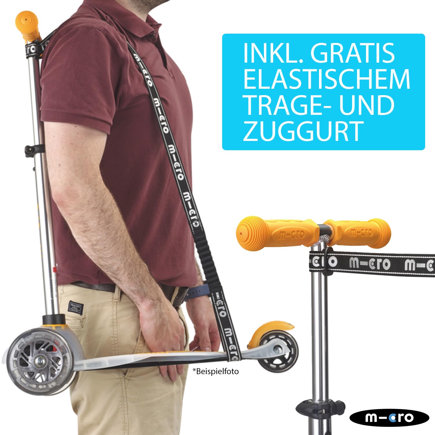 micro™ Maxi micro Deluxe Glow LED Plus | Höhenverstellbar | Das ORIGINAL | Kinderroller ab 5 Jahre | Inklusive LED Rollen & Deck und Tragegurt | Jungs & Mädchen 5-10 Jahre