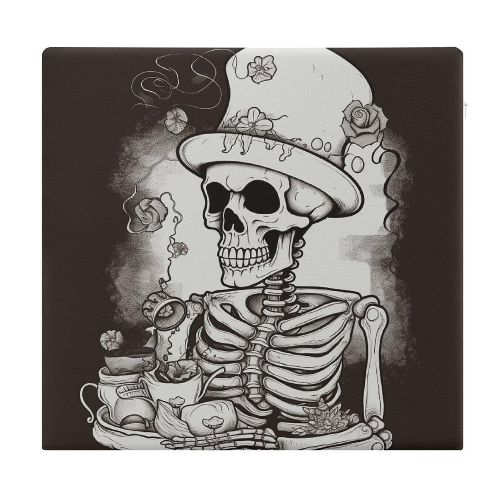 Adfgyerh Style Skeleton Chef Cushions Memory Foam For Adults, Seat Cushion Chair Pads Soft, Square Pillows For Dining, Kitchen, Office, Patio Chairs