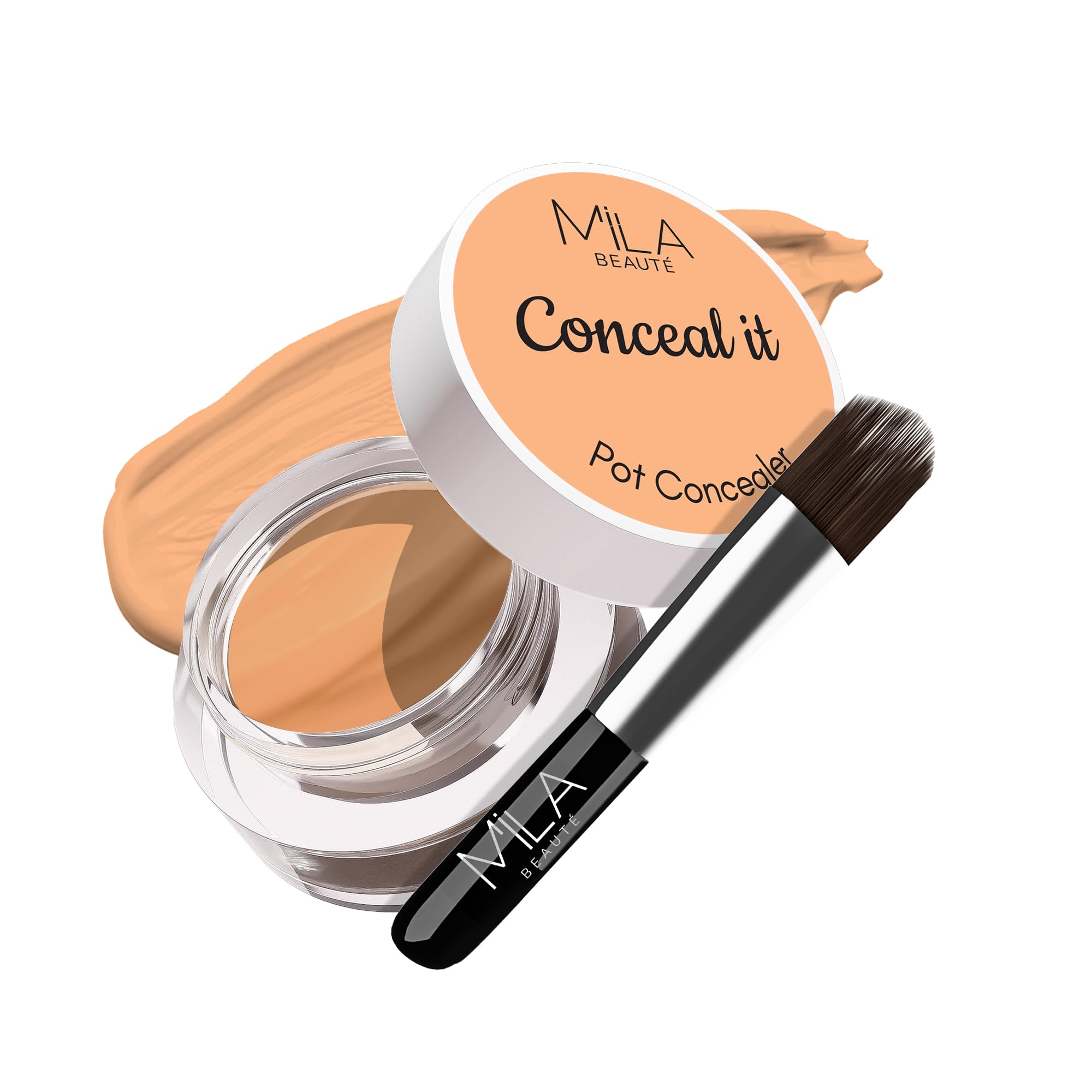 Conceal It Pot Concealerwith Brush | Enriched With SPF 15 and Vitamin E | Light Weight Concealer | Long Lasting Coverage | Natural Matte Finish | Covers All Skin Concerns | Easily Blendable Concealer For Face Makeup (Natural Nude)