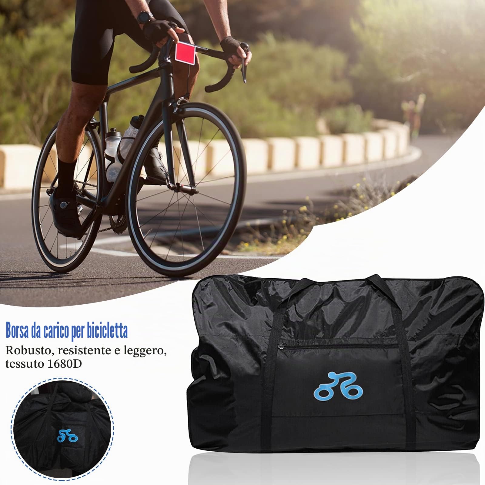 Borsa da trasporto per bicicletta, 26 – 29 pollici, impermeabile, ispessimento, pieghevole, borsa da viaggio per bicicletta per viaggi in aereo e in treno