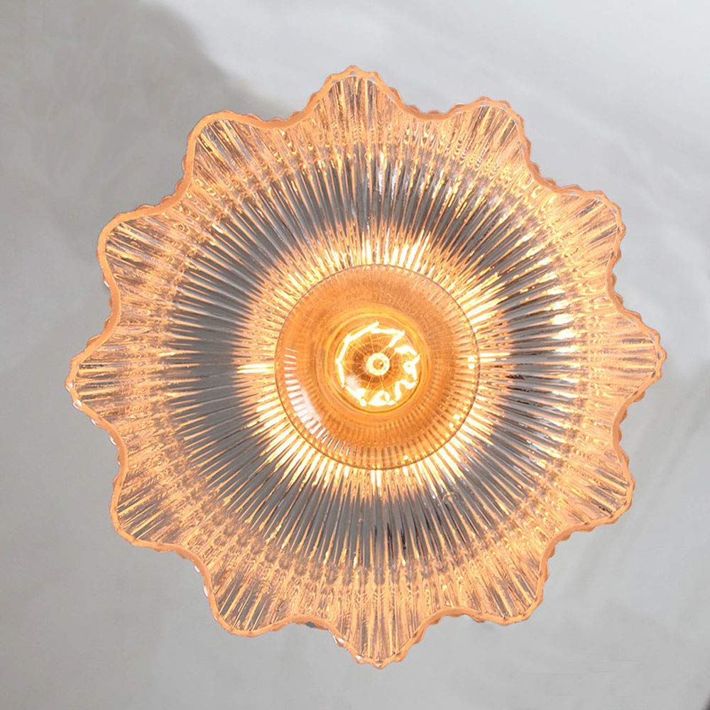 Americano - Lámpara de araña Comedor Sala de Estar con Pantalla de Cristal Estudio Dormitorio Lámpara de Noche Personalidad Metal Lámpara de Techo de Cristal Transparente, para cocinas