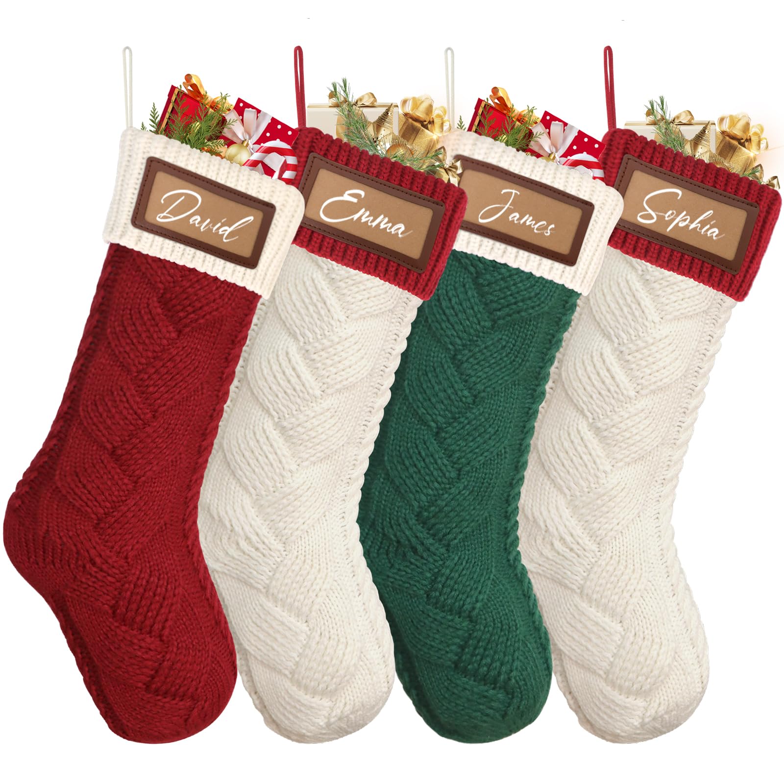 Dremisland Knitted Christmas Stockings 4Pack 18