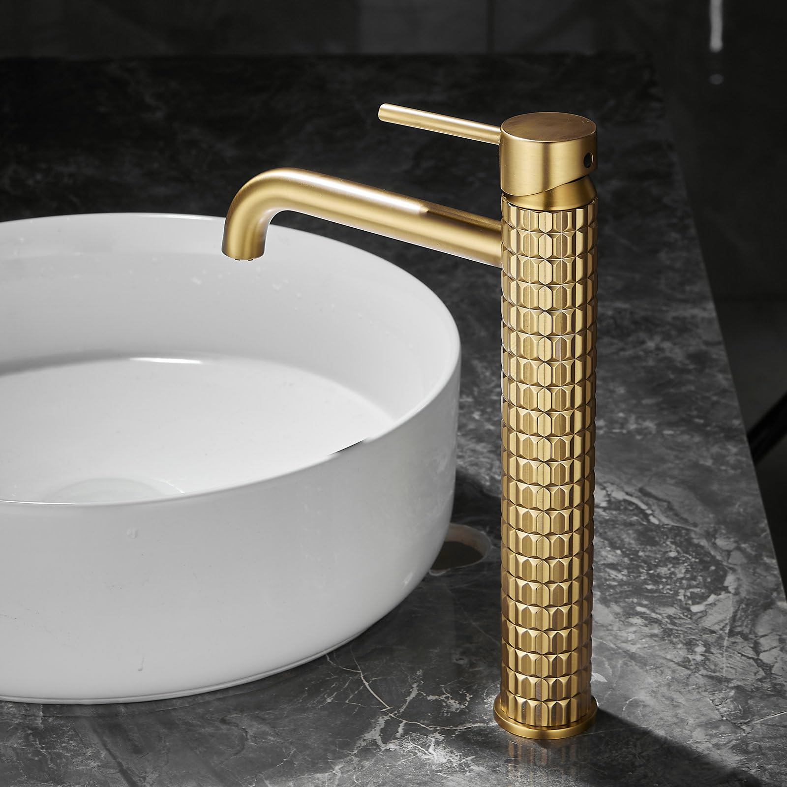 Silver Single-Handle, Single-Hole tapBrass MaterialBathroom Sink tap with Water Supply Hoses. - Image 2