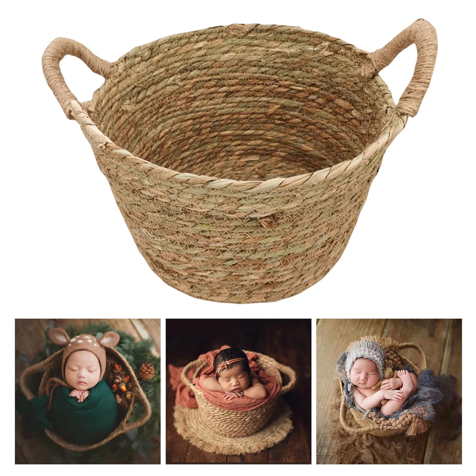 Panier d'accessoires photo de bébé pour nouveau-né - Panier de toile de fond - Accessoires de studio photo pour bébé