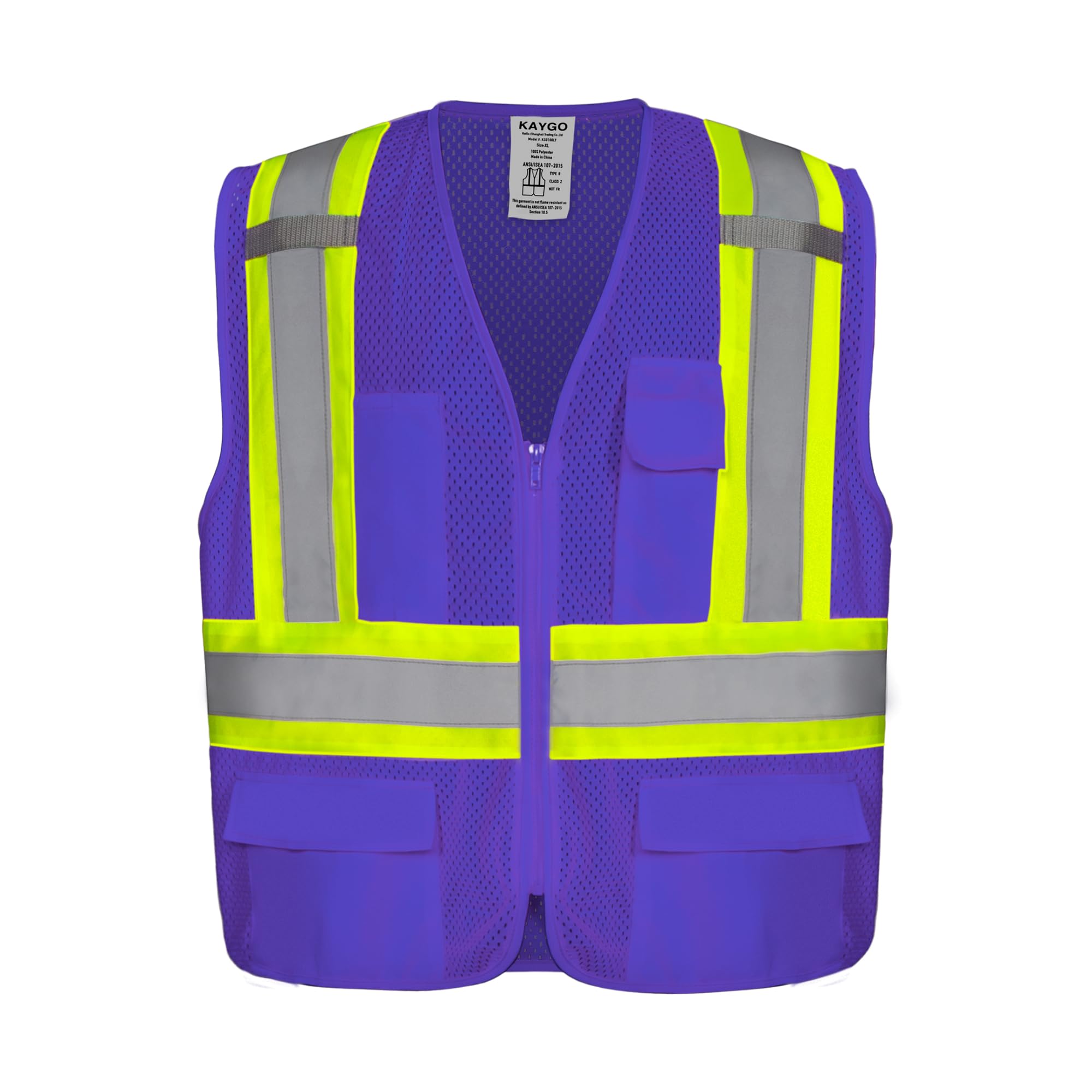 KAYGO Reflective High Vis Safety Vest with Pockets for Men and Women KG0100