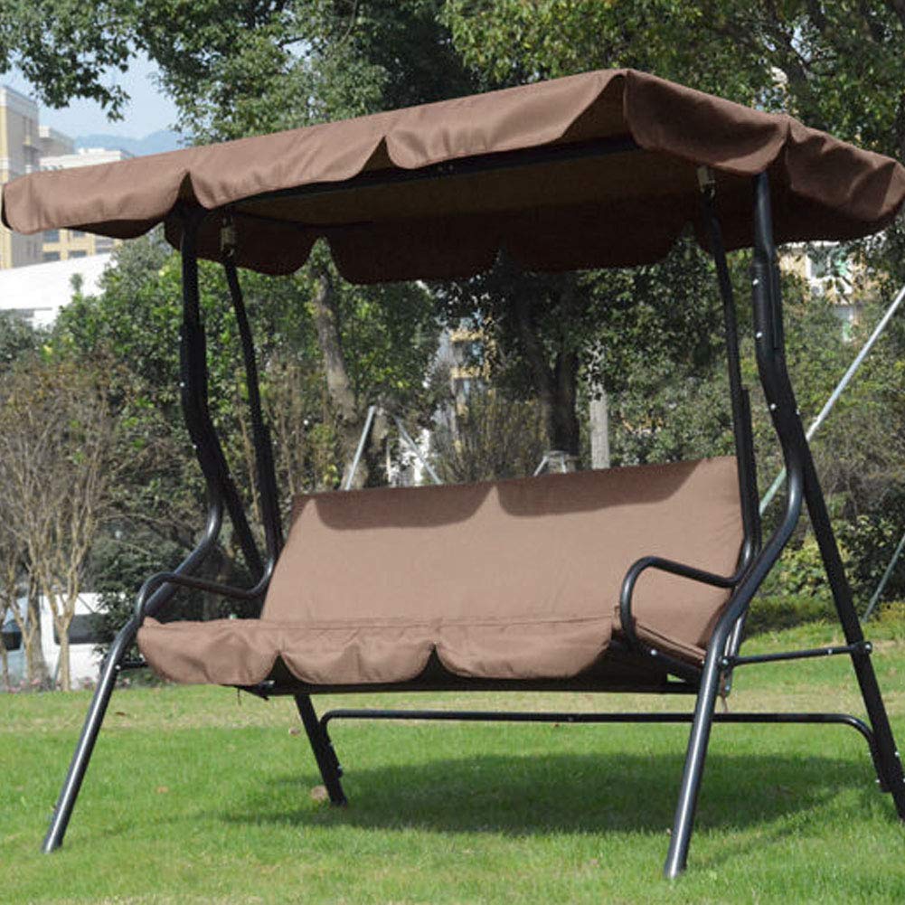 Focket Cojín para Asiento de Columpio, 150 x 150 x 10 cm, Tela Impermeable, Funda de cojín para Asiento de Columpio de 3 plazas, Buena Permeabilidad al Gas, para Patio y jardín (marrón)
