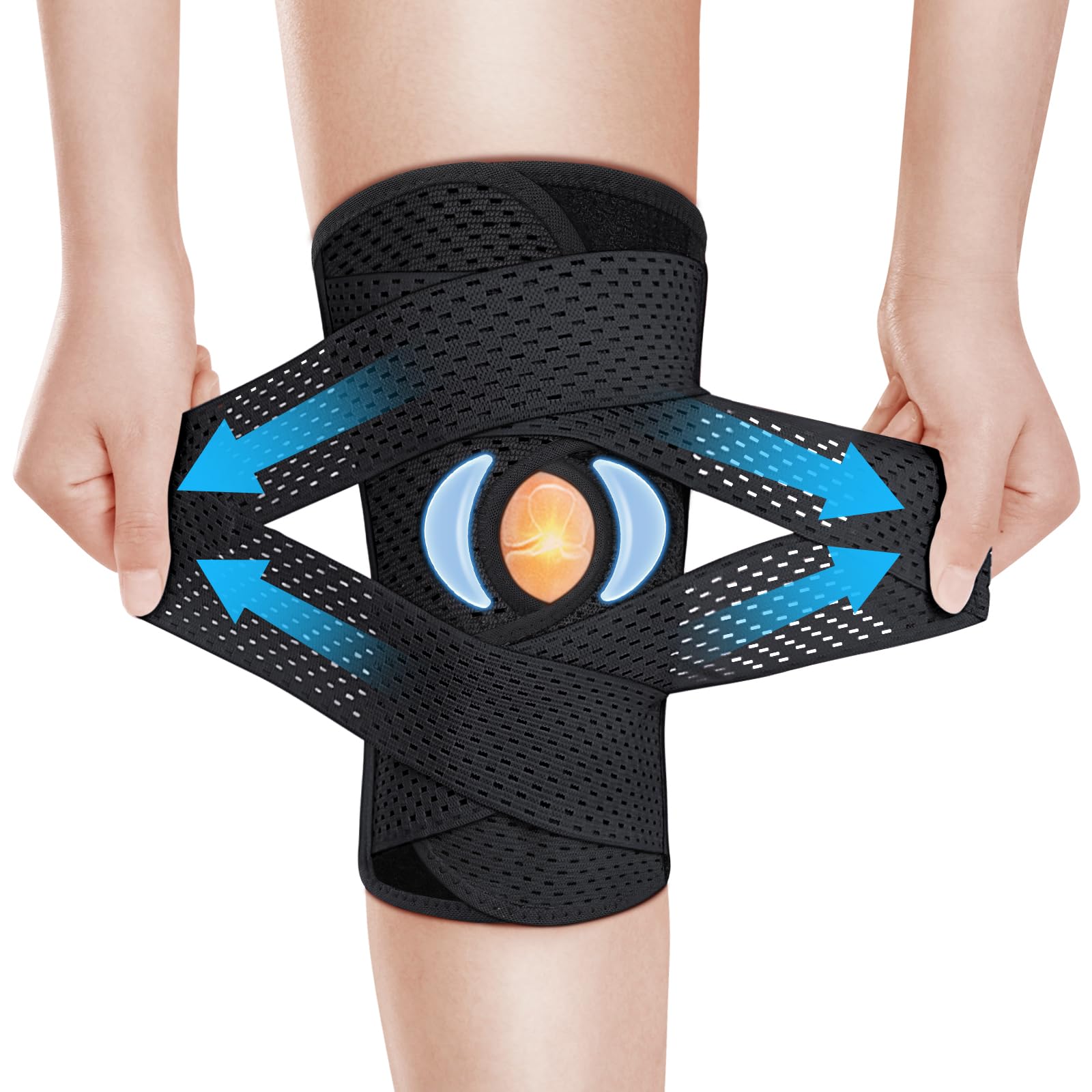 CAMBIVO 2 Pack Knee Braces For Knee Pain Women & Men, Knee Compressi