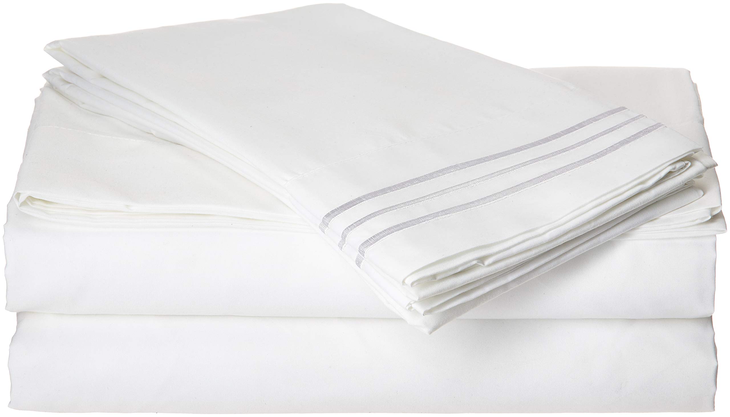 Luksusowa jedwabista miękka kolekcja 1800 premium – 4-częściowy zestaw prześcieradeł bez zagnieceń, głęboka kieszeń do 40 cm, biały King White