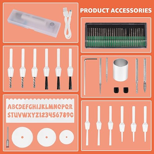 Miniatura 3 de Herramienta giratoria inalámbrica, mini herramienta giratoria inalámbrica con 3 velocidades y batería de 300 mAh, amoladora eléctrica de velocidad