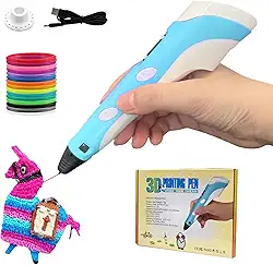 Caneta de Impressora 3D Com Refil Filamento Caneta 3d Profissional Desenho Premium (10 Cores de Refis/5 Metros)-AZUL-FBA