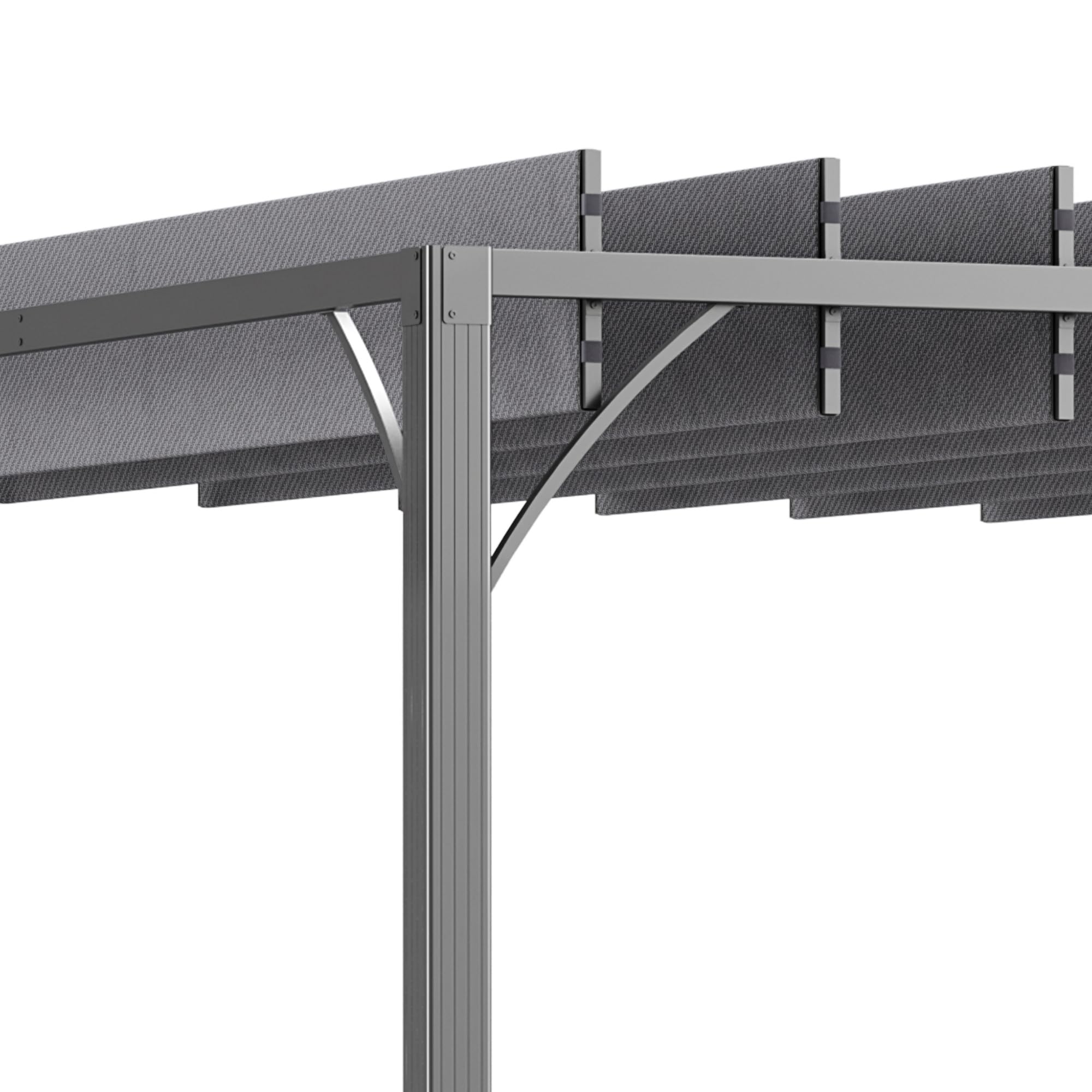 Outsunny Pergola Bioclimatique 3x3m, Aluminium et Acier, Gris