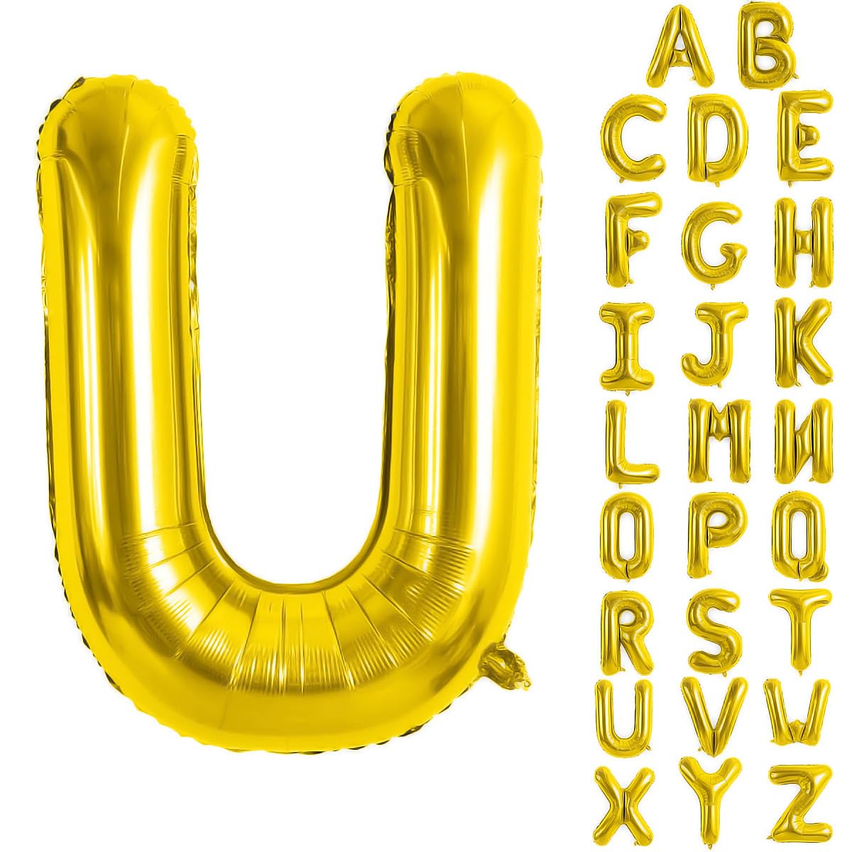 Gold Letter Balloons 40 Inch Large Letter U Balloon Aluminum