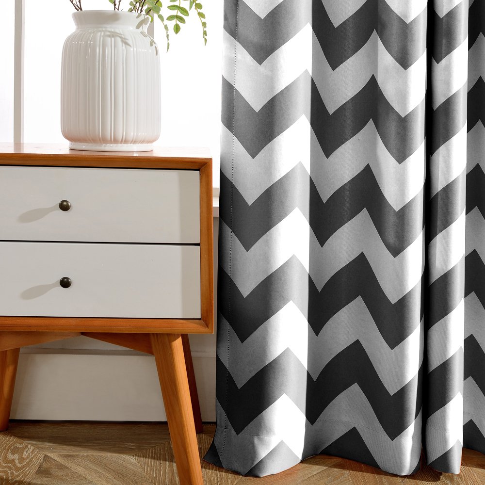 Melodieux Fashion Chevron Curtains for Living Room Dining Room Darkening Blackout Grommet Top Window Drapes Soundproof Thermal Insulated for Bedroom 96 Inches Long - Image 4