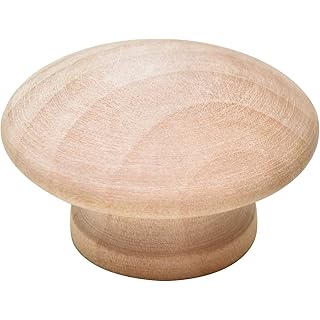 Silverline 6 Pack Round Wood Drawer Knob 1-1/2", Unfinished Cabinet Pulls Handles Hardware for Drawer Wardrobe Dresser