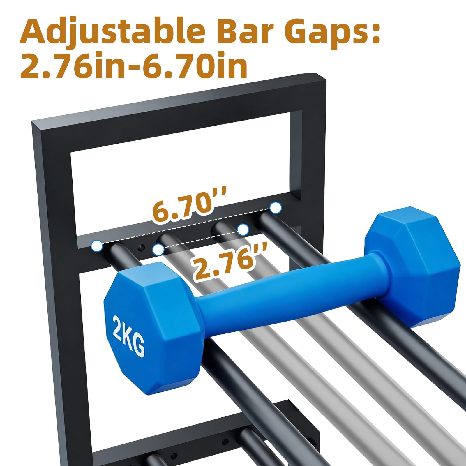 Soporte de pesas de 3 niveles, soporte ajustable para mancuernas con ganchos para almacenamiento de fitness en casa, peso de 390lbs, color negro