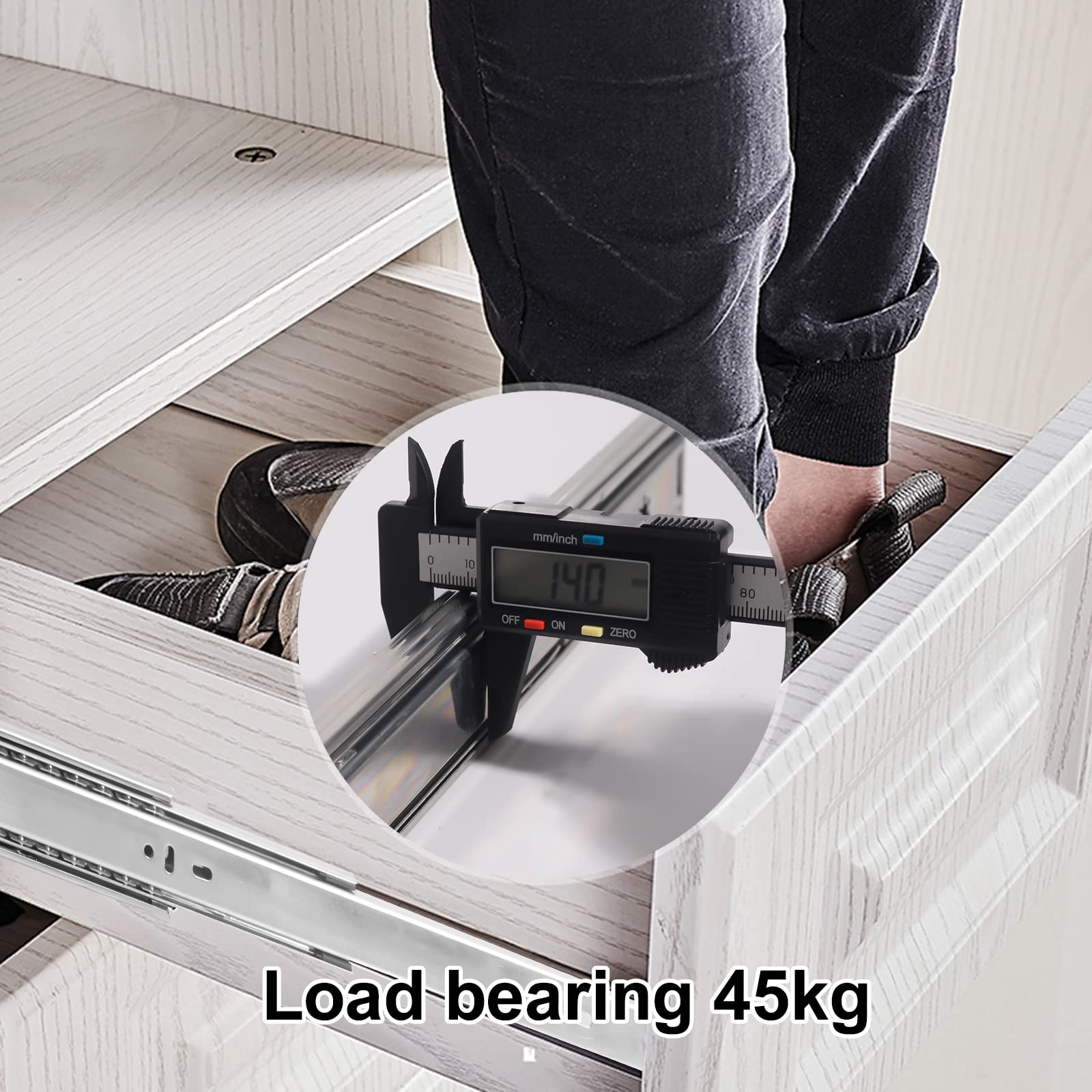 POWPULL (1 Pair) Cabinet Drawer Bracket for Face Frame Cabinets Rear Mounting Brackets for Drawer Slide for 1.77 inch(45mm) Width Drawer Gildes