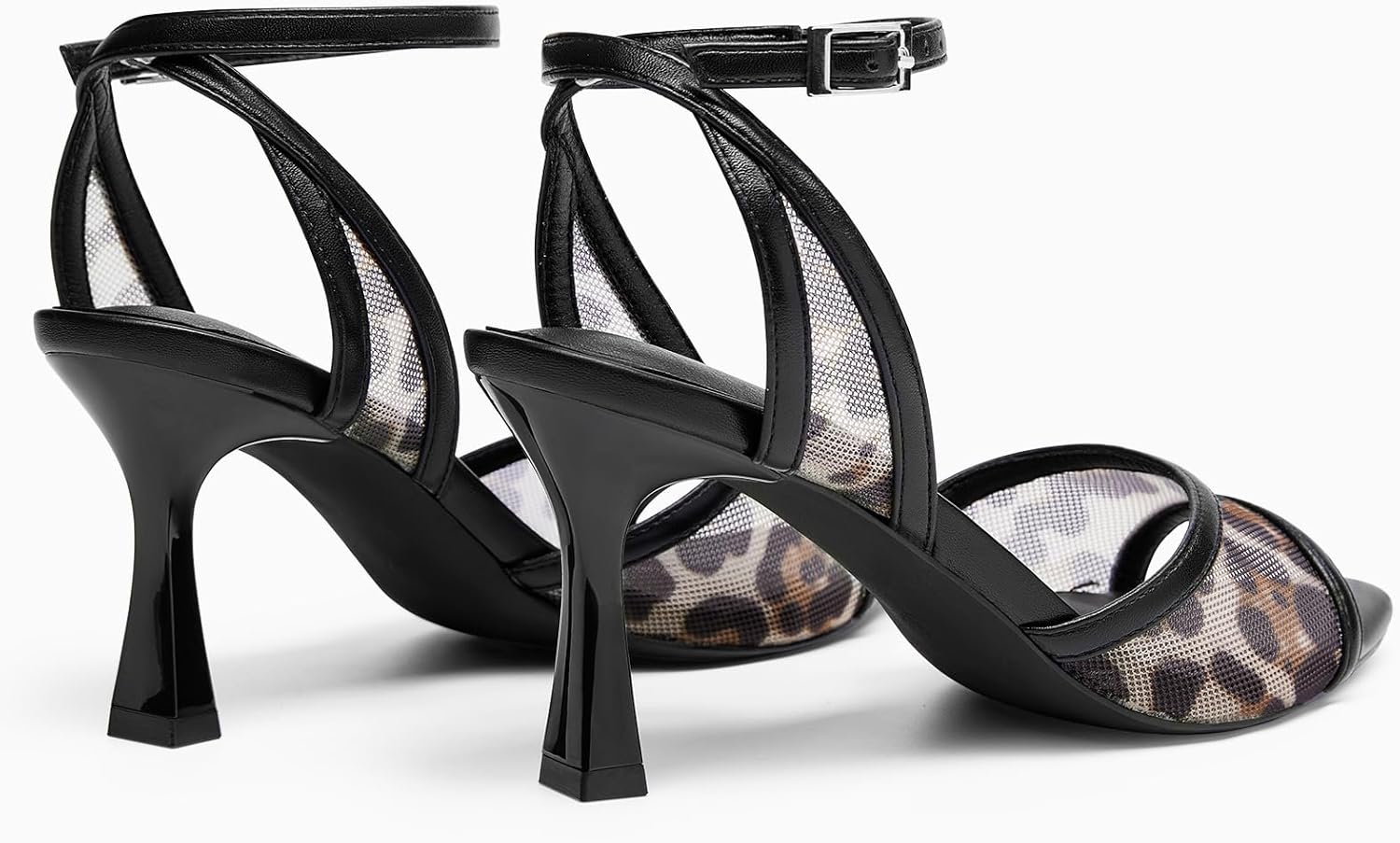 Coutgo Womens Kitten Heels Sandals Pointed Open Toe Ankle Buckle Strap Summer Dress Shoes - Image 5