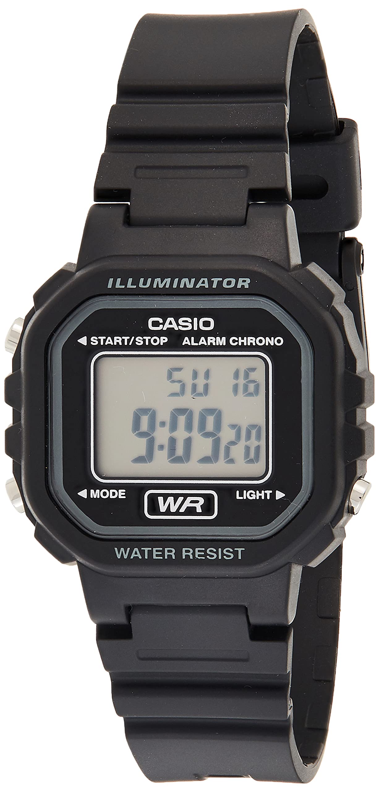 Women's Classic LA20WH-1A Resin Quartz Watch with Digital Dial- Black