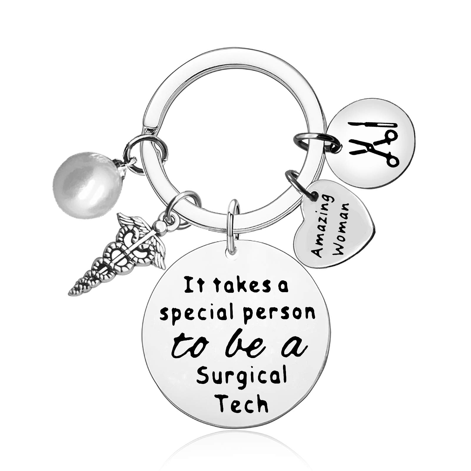 VadakaThank You Gift Keyring for Surgical Technologist Gift Appreciation Gift Keyring Surgical Tech Keyring Keychain Gift for Surgical Nurse Doctor Medical Student Graduation Birthday Gift for Women Men