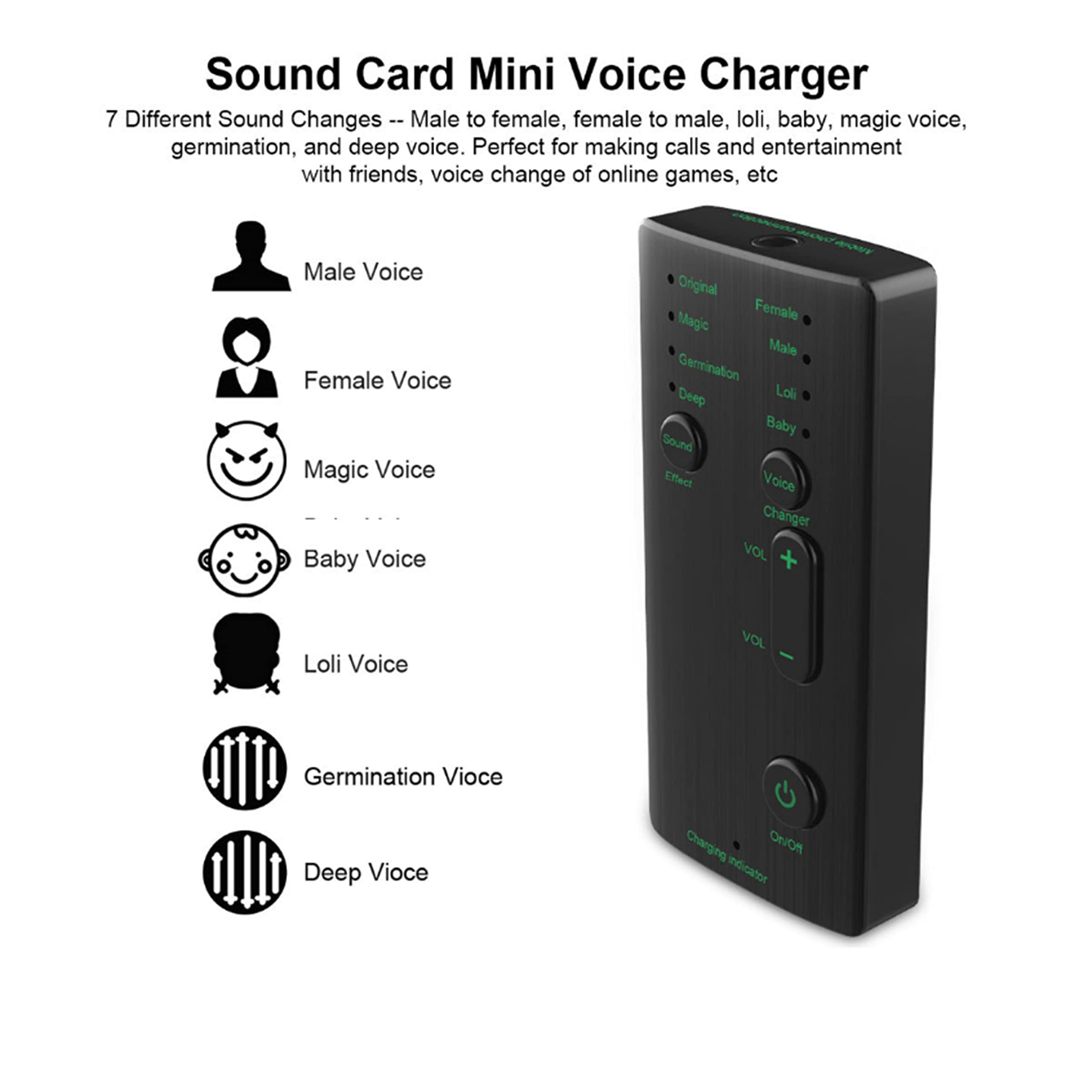 Amazon | ボイスチェンジャー ポータブルミニ変声器 生放送デバイス 8