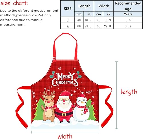 Miniatura 5 de Fiodrimy Delantales para niños, delantal artístico para niñas, niños, delantal de pintura con bolsillos ajustables para cocinar, hornear y cocinar