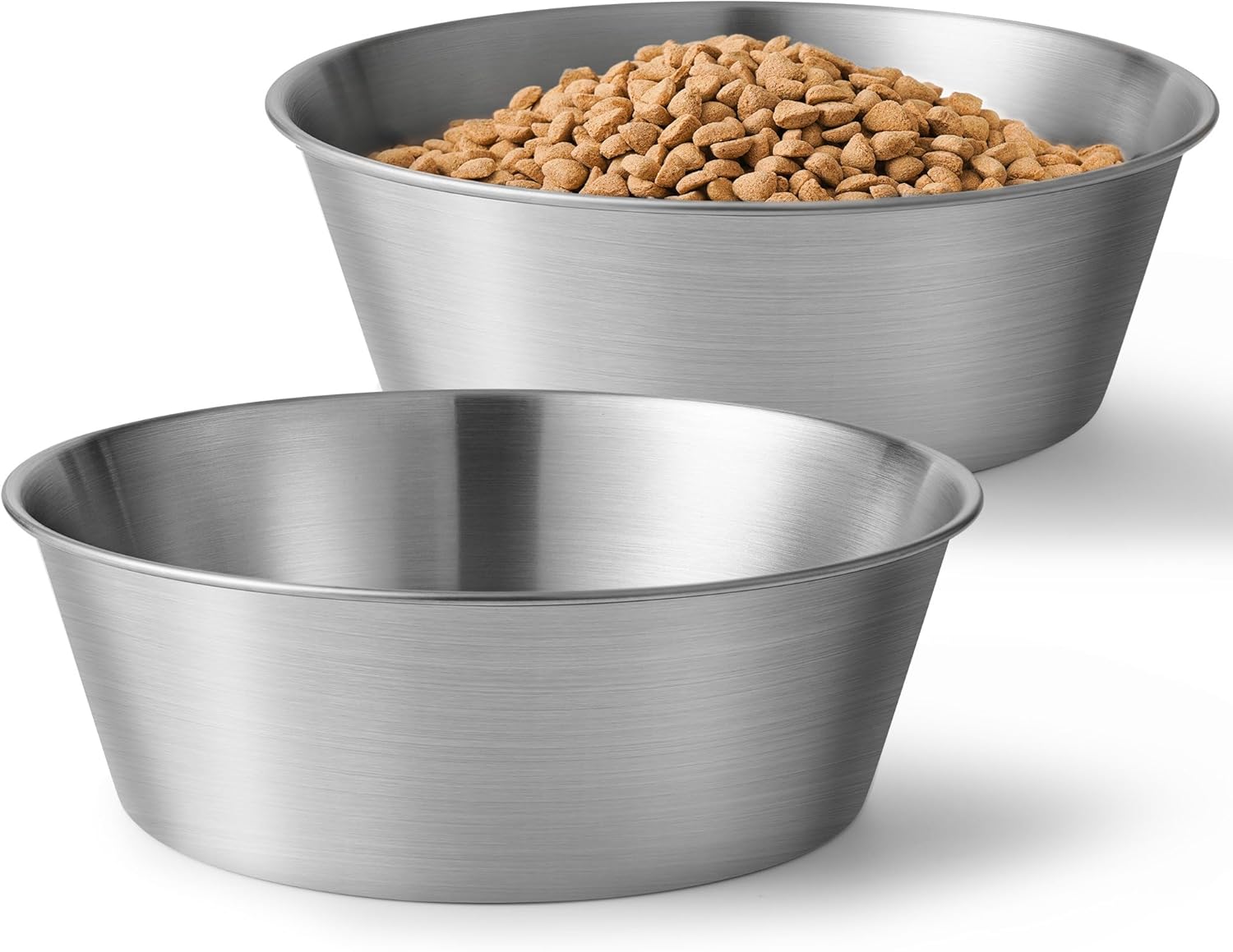 Elevated Dog Bowls for Large & Medium Dogs - Stainless Steel 64oz/8 Cup Raised Feeder with Non-Slip Base, Dual Food & Water Bowls 2-Pack