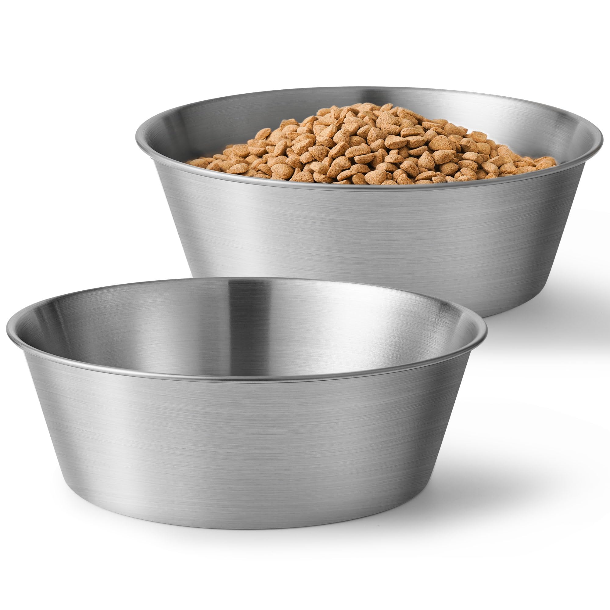 Wellbro Heavy-Duty Stainless Steel Dog Bowl - Food Grade 304, Rustproof & BPA Free - Easy to Clean, Dishwasher Safe -Medium (48oz, 6 Cups) for Dogs 40-80lbs
