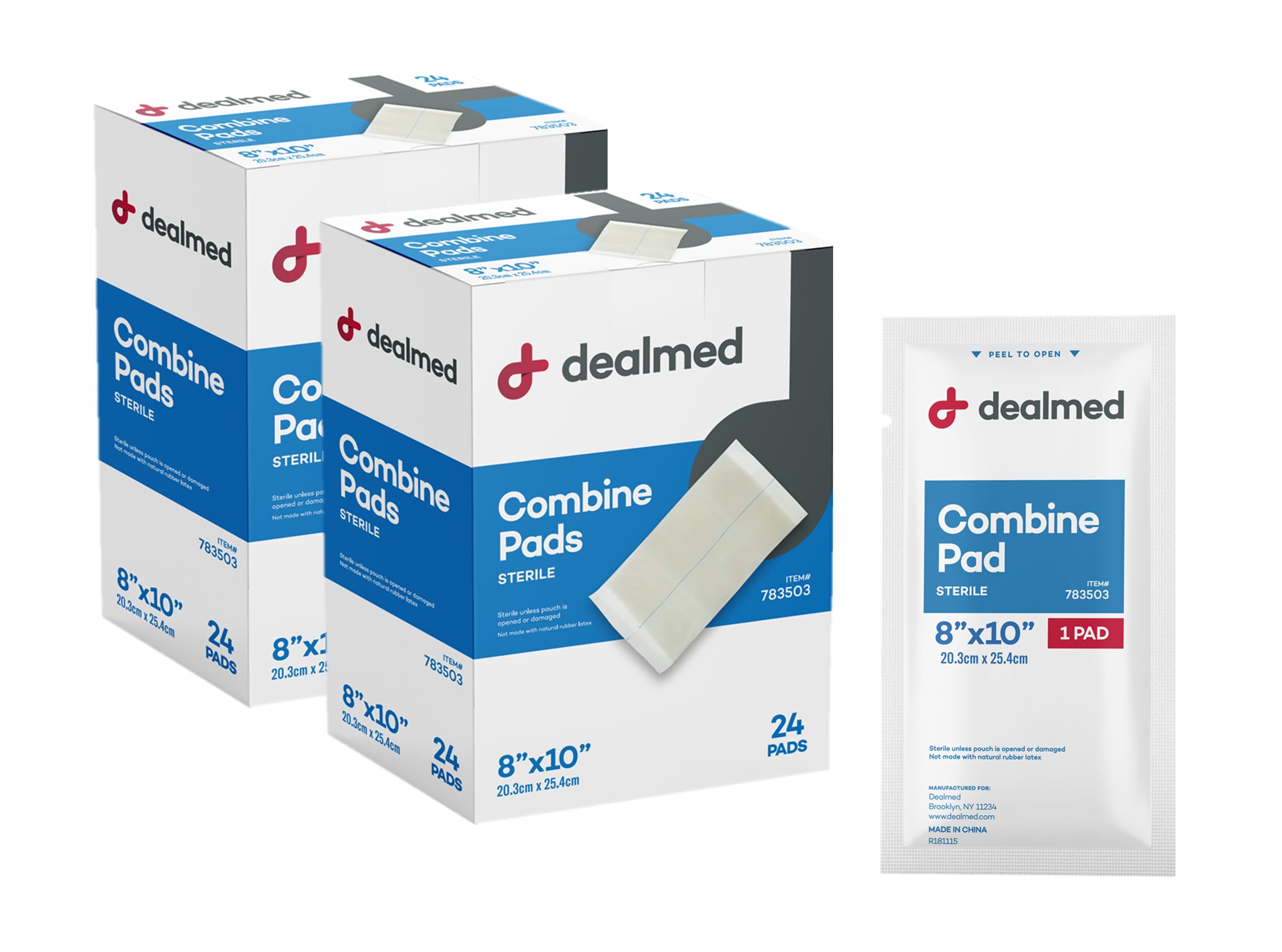 Dealmed Sterile Abdominal (ABD) Combine Pads, Individually Wrapped, First Aid Wound Dressing (Pack of 1, 8” x 10”) — Amazon image 16