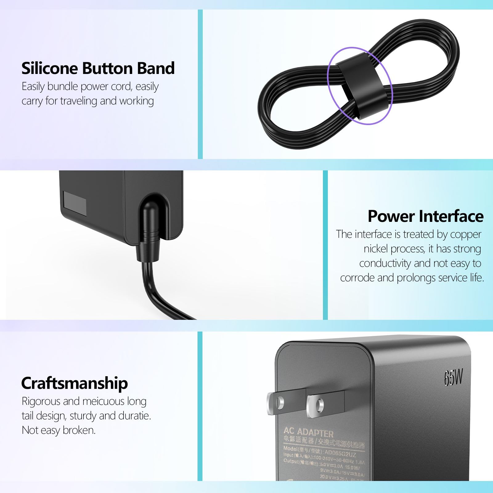 Ładowarka sieciowa USB typu C 65 W dla Lenovo Thinkpad Yoga Chromebook IdeaPad Laptop Kabel Zasilacz